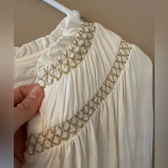 Boden smocked yoke metallic top size 10 new with tags. T1069 - Picture 5 of 7